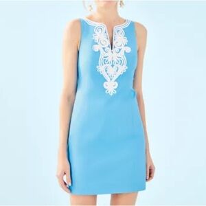 Lilly Pulitzer Gabby Stretch Shift Dress Bondi Blue Size 6